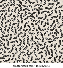 Seamless vector monochrome pattern. Chaotic black elements background. For fabric, textile, wrapping, cover etc. 