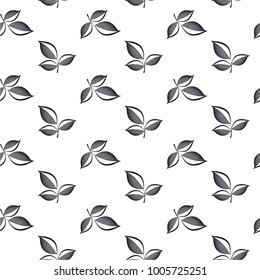 Seamless vector monochrome pattern leaf