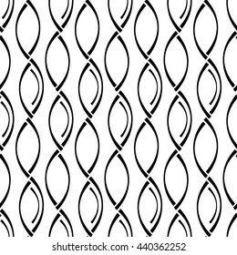 Seamless vector monochrome texture with loops. Graphic tile. Endless texture in classic style. Design textile. Elegance wallpaper. Background