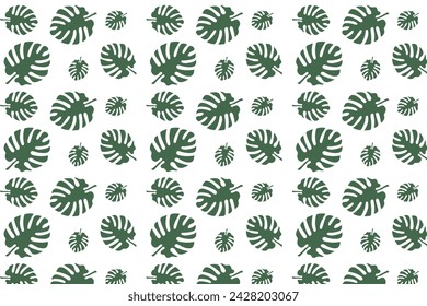  Seamless Vector Monstera leaf Design pattern