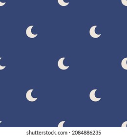 Seamless vector Moon pattern. Magic blue space background for fabric, textile, wrapping, web, cover etc.