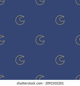 Seamless vector Moon pattern. Magic blue space background for fabric, textile, wrapping, web, cover etc.