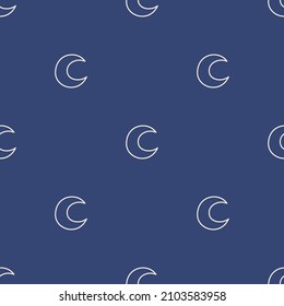Seamless vector Moon pattern. Magic blue space background for fabric, textile, wrapping, web, cover etc.