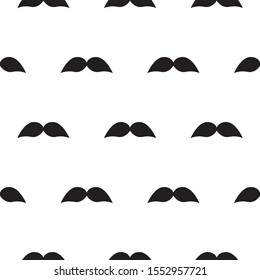 Seamless vector moustache pattern background. Retro style simple repeat texture for print paper.