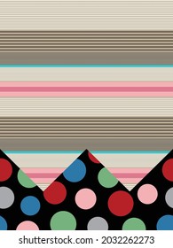 seamless vector multi color circle with stripe body border pattern on background