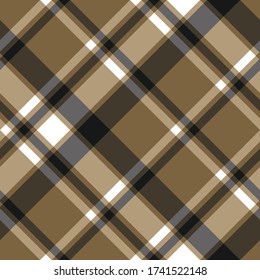 Patrón tartán marrón multicolor vectorial sin foco. Colocar fondo. Patrón clásico de lana de moda. Para tela, textil, envoltura, cubierta, etc.
