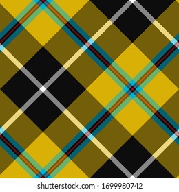 Patrón tartán diagonal multicolor sin fisuras vectoriales. Colocar fondo. Patrón clásico de lana de moda. Para tejidos, tejidos, envolturas, revestimientos, etc.