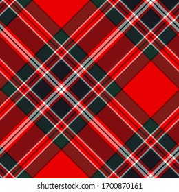 Seamless vector multicolor diagonal  tartan pattern. Plaid background. Classic fashion wool pattern. For fabric, textile, wrapping, cover etc.