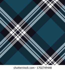 Seamless vector multicolor diagonal  tartan pattern. Plaid background. Classic fashion wool pattern. For fabric, textile, wrapping, cover etc.