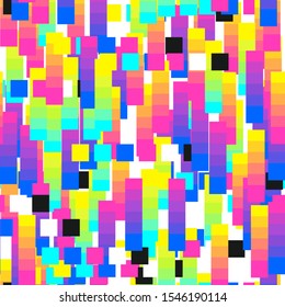 Seamless vector multicolor gradient lines pattern. Trendy pixel art background. For cover, wrapping, fabric, textile, web etc. 10 eps design.