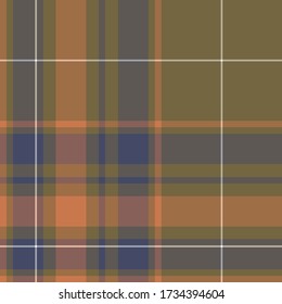Nahtlose Vektormulticolor-Orange-Tartan-Muster. Plaid Hintergrund. Klassische Modemuster. Für Gewebe, Textilien, Umhüllung, Abdeckung usw.