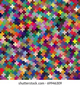 Seamless vector multicolor puzzle block background