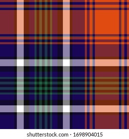 Seamless vector multicolor tartan pattern. Plaid background. Classic fashion wool pattern. For fabric, textile, wrapping, cover etc.