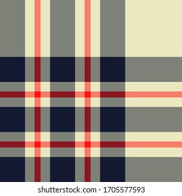 Seamless vector multicolor tartan pattern. Plaid background. Classic fashion wool pattern. For fabric, textile, wrapping, cover etc.