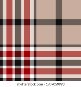 Seamless vector multicolor tartan pattern. Plaid background. Classic fashion wool pattern. For fabric, textile, wrapping, cover etc.