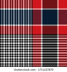 Seamless vector multicolor tartan pattern. Plaid background. Classic fashion ornate pattern. For fabric, textile, wrapping, cover etc.
