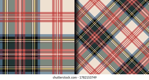 Seamless vector multicolor tartan pattern. Plaid background. Classic fashion wool pattern. For design,  fabric, textile, wrapping, cover etc.