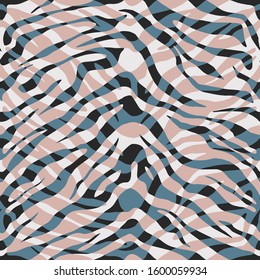 Seamless vector multicolor zebra stripes pattern. Stylish wild zebra print. Animal print background for fabric, textile, cover, wrapping etc. 10 eps design.