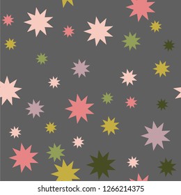 Seamless vector of multicolored geometric shapes on a dark background