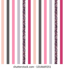 Seamless vector of multicolored geometric shapes. Romantic background
