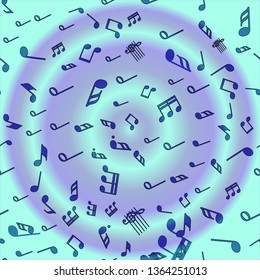 Seamless vector music notes symbols design pattern.