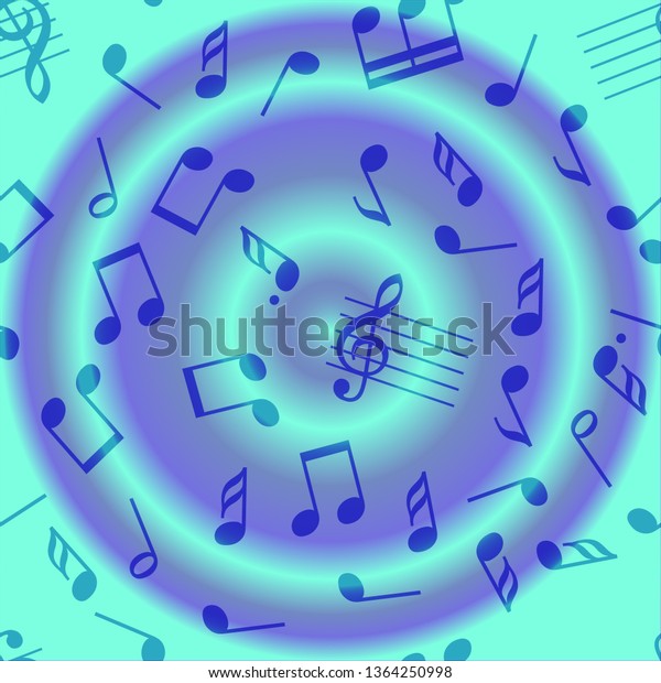 Seamless Vector Music Notes Symbols Design Stock Vector (Royalty Free