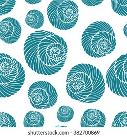 Seamless vector mussels pattern on white background