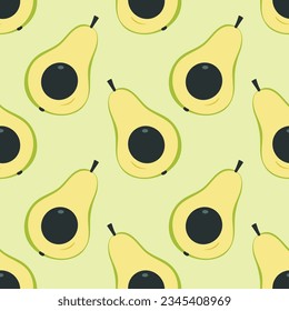 Seamless vector natural Avocado pattern