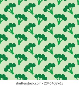 Seamless vector natural broccoli pattern