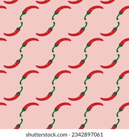 Seamless vector natural pattern of chili peppers
