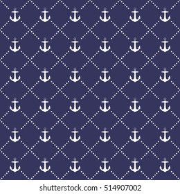 A seamless vector nautical pattern. This repeating textile design would be ideal for clothing or wrapping paper.