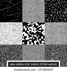 SEAMLESS VECTOR NOISE SCRATCH SPLATTER TEXTURE PATTERN SWATCHES