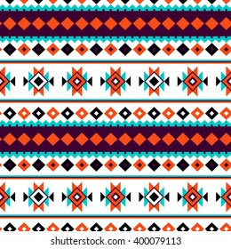 Seamless vector north pattern. Colorful tribal background