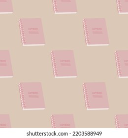 Seamless vector notebook pattern. Stylish paper note, copybook background for fabric, textile, cover etc.