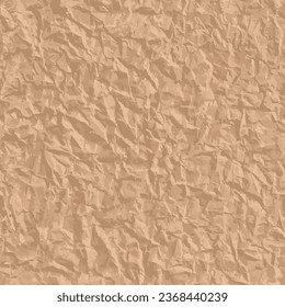 Seamless vector old crumpled paper texture, pirate map background