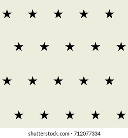 Seamless vector old style denim textile design. Black stars on ocher trendy t-shirt cowboy pattern. American national gray scale symbols, night sky, galaxy. Retro vintage background, party decoration.