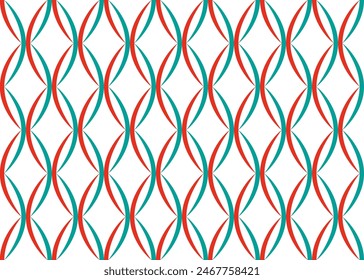 Seamless vector openwork pattern on a transparent layer. A combination of sea green and red.