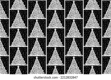 Seamless vector oprnament - Christmas trees pattern stencil