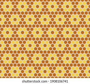 Nahtlose Vektorgrafik. Orangefarbene Wabenmosaike. 