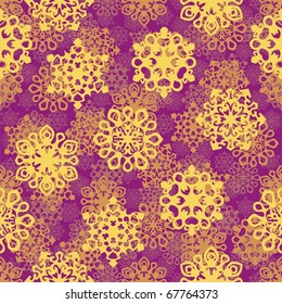 seamless vector with orange snowflakes. Vector illustration