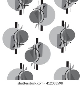 seamless vector ornament in achromatic scheme. 
