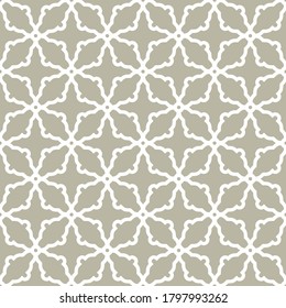 Seamless vector ornament in arabian style. Geometric abstract background. White pattern for wallpapers and backgrounds