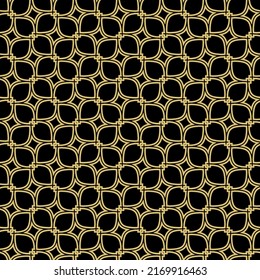Ornamento vectorial sin foco al estilo árabe. Fondo abstracto geométrico. Parrilla negra y dorada con patrón para papeles pintados y fondos