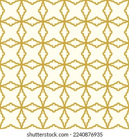 Ornamento vectorial sin foco al estilo árabe. Fondo abstracto geométrico. Parrilla con patrón dorado para papeles pintados y fondos