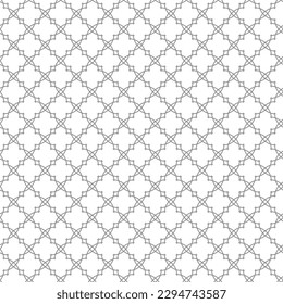 Seamless vector ornament in arabian style. Geometric abstract gray and white background. Grill with pattern for wallpapers and backgrounds