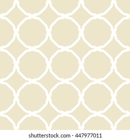 Seamless vector ornament in arabian style. Pattern for wallpapers and backgrounds. Light yellow and white pattern