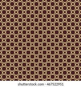 Seamless vector ornament in arabian style. Pattern for wallpapers and backgrounds. Brown and golden pattern