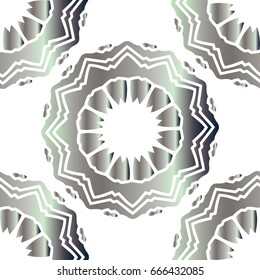  Seamless vector ornament in arabian style. Seamless silver pattern. Silver and white pattern
