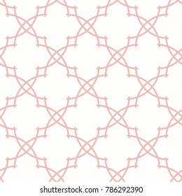 Seamless vector ornament in arabian style. Geometric abstract pink background. Pattern for wallpapers and backgrounds