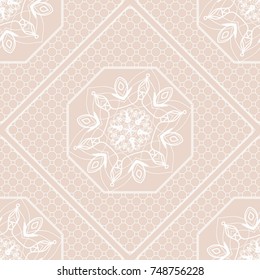 seamless vector ornament with geometric, mandala for clothes